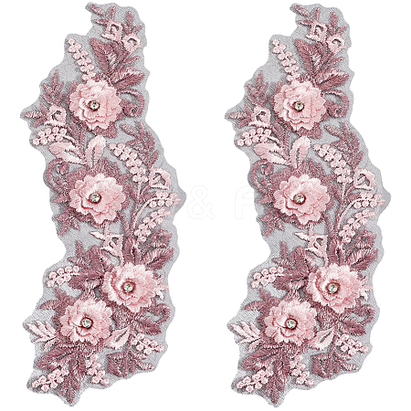 Polyester Embroidery Lace Cloth Patches AJEW-WH20070-069C-1