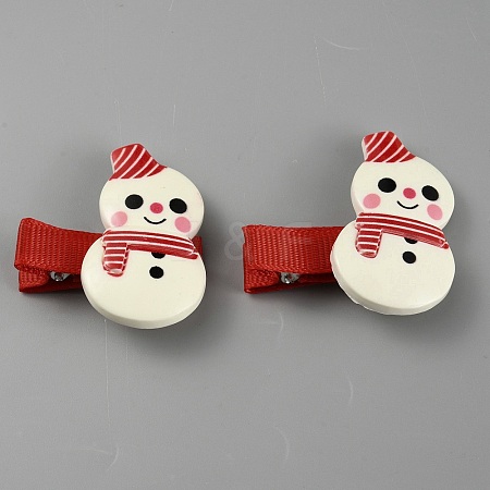 Cute Christmas Acrylic Alligator Hair Clips PHAR-WH0013-03E-1