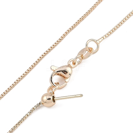 1mm Rack Plating Brass Box Chain Adjustable Slider Necklaces for Women Men MAK-L044-56KCG-1