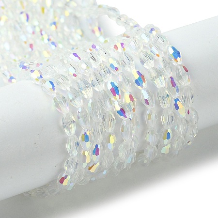 Transparent Electroplate Glass Beads Strands GLAA-K064-04A-AB03-1