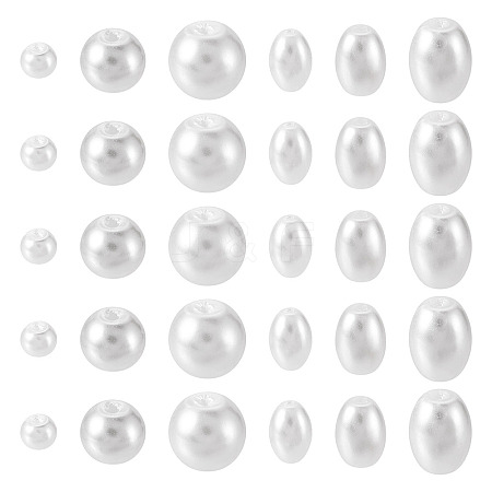 410Pcs 6 Styles Glass Pearl Beads HY-TA0003-04A-1