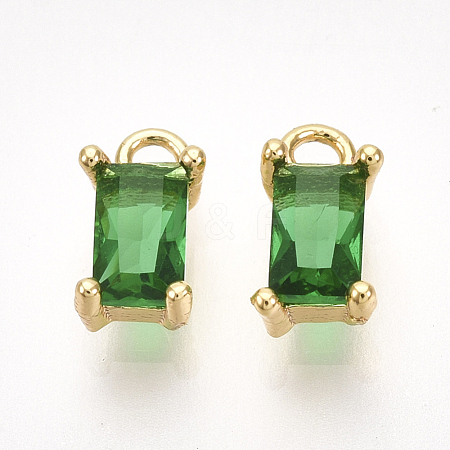 Brass Cubic Zirconia Charms X-KK-S350-367D-1