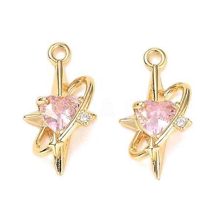 Brass Micro Pave Cubic Zirconia Pendants KK-A259-28G-1