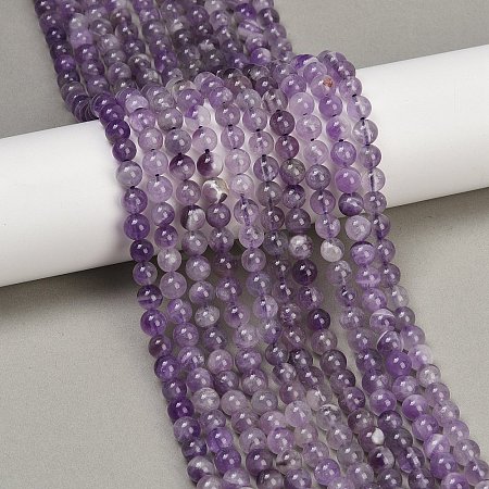 Natural Amethyst Beads Strands G-M445-6mm-01C-1