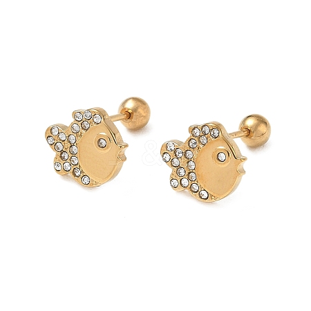 304 Stainless Steel Crystal Rhinestone Animal Cartilage Earrings SA-CBA1F7E-01G-08-1