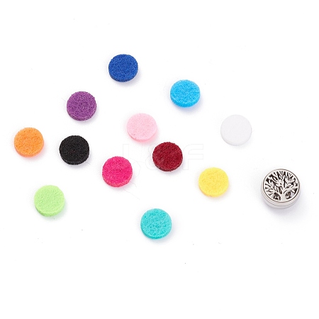 304 Stainless Steel Magnetic Diffuser Locket Aromatherapy Essential Oil Buckle AJEW-M027-11P-1