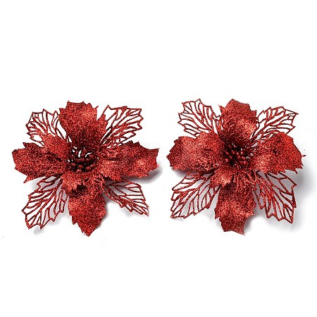 Plastic Glitter Artificial Flower LS-HJEW-R124-05-1