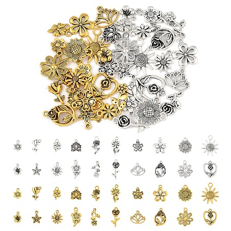 2Bags 2 Colors Tibetan Style Alloy Pendants FIND-YW0007-74-1