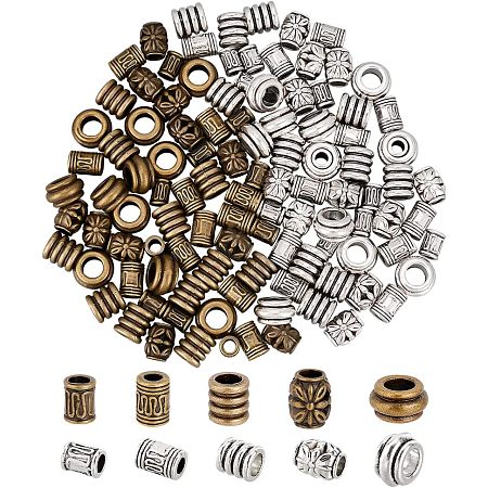  120Pcs 10 Style Tibetan Style Alloy Beads FIND-NB0002-85-1