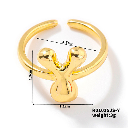 Fashionable Letter Brass Open Cuff for Women UR6840-25-1