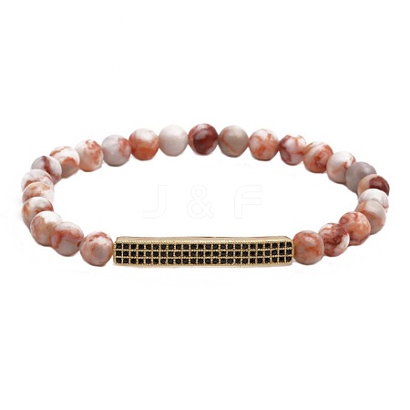 6MM Natural Imperial Jasper Beaded Bracelets PY2315-9-1