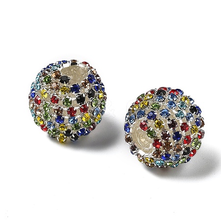 Sparkle Glass Rhinestone Round Beads OACR-S048-01E-1