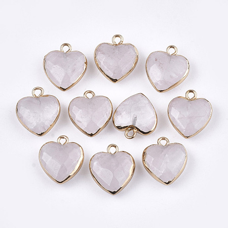 Electroplate Natural Quartz Crystal Pendants X-G-T112-03I-1