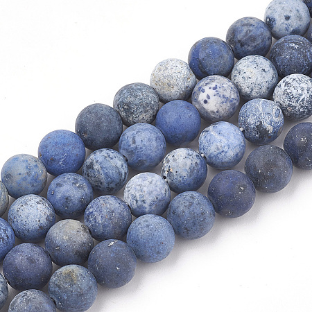 Natural Dumortierite Quartz Beads Strands G-T106-061-6MM-1