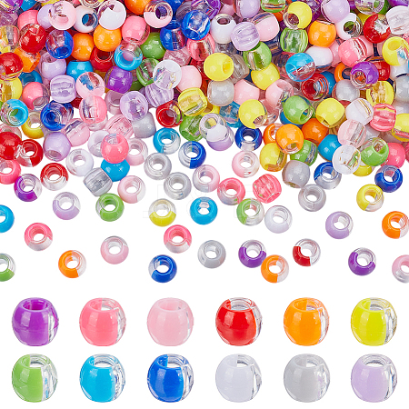 600Pcs 12 Colors Transparent Resin Beads RESI-GO0001-07-1