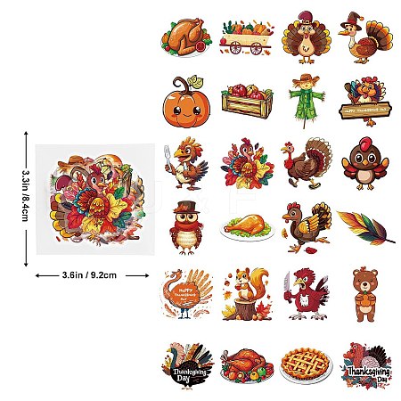 50Pcs Thanksgiving Day Cartoon PET Self-Adhesive Picture Stickers STIC-C010-24-1