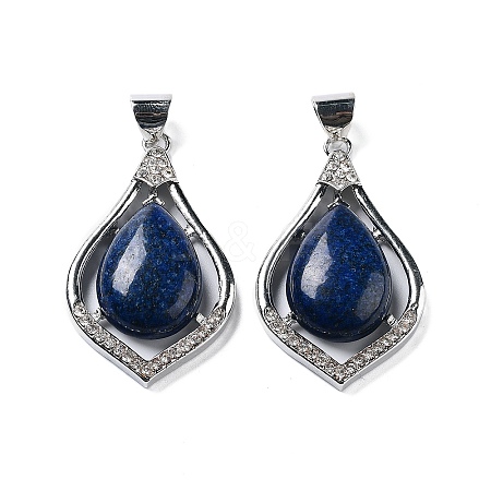 Natural Lapis Lazuli Teardrop Pendants G-A093-01P-02-1