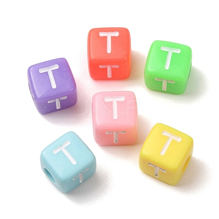Opaque Acrylic European Beads AC-CBA7A73-01T-1