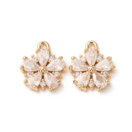 Brass Micro Pave Cubic Zirconia Pendants ZIRC-L105-06G-C04-1