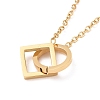 Ion Plating(IP) 304 Stainless Steel Ring with Rhombus Pendant Necklace for Men Women NJEW-A004-20G-1
