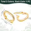 2Pcs 2 Colors Rhodium Plated 925 Sterling Silver Micro Pave Clear Cubic Zirconia Twister Clasps FIND-PH0018-35A-2