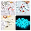 20Pcs Luminous Cube Letter Silicone Beads 12x12x12mm Square Dice Alphabet Beads with 2mm Hole Spacer Loose Letter Beads for Bracelet Necklace Jewelry Making JX437Z-3