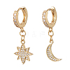 Star and Moon Asymmetrical Dangle Hoop Earrings EJEW-JE04031-03-2