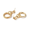Ring Dangle Stud Earrings with Ear Nuts EJEW-G335-12G-2