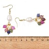 Natural Multicolor Tourmaline & Natural Cultured Freshwater Pearl Dangle Earrings for Women EJEW-JE07404-5
