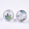 Autumn Theme Electroplate Transparent Glass Beads X-EGLA-S178-01E-2