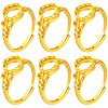 6Pcs Adjustable Brass Finger Rings Components KK-BBC0021-27-1