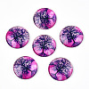 Half Round/Dome Tree Pattern Glass Flatback Cabochons for DIY Projects GGLA-Q037-25mm-M28-07-1