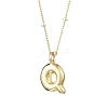 1Pc Initial Letter Brass Pendant Necklaces NJEW-YW0001-24Q-1