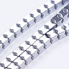 Electroplate Non-Magnetic Synthetic Hematite Beads Strands G-F562-03-E04-1