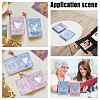 CRASPIRE 2 Books 2 Colors 3 Inch PVC Mini Love Heart Hollow Photocard Holder Book AJEW-CP0005-36-5