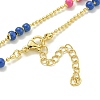 Brass Enamel Link Chain Necklaces NJEW-H039-01G-02-2