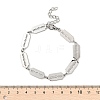 304 Stainless Steel Rectangle Link Chains Bracelets for Men & Women BJEW-D042-38P-5