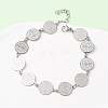 Religion 304 Stainless Steel Link Chain Bracelets for Women BJEW-F524-01P-1