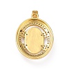 Brass Micro Pave Clear Cubic Zirconia Pendants ZIRC-A021-40G-3