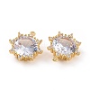 Brass Micro Pave Clear Cubic Zirconia Pendants ZIRC-F133-07G-3