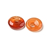 Natural Red Agate Donut/Pi Disc Charms G-G142-02P-2