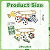 2Pcs Football Theme 304 Stainless Steel Brooches JEWB-YW00004-3