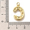 Brass Micro Pave Clear Cubic Zirconia Pendants KK-G521-01G-C-3