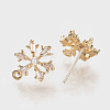 Brass Cubic Zirconia Ear Stud Findings LS-KK-S336-30G-1