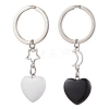 Natural Obsidian White Jade Keychain KEYC-JKC01085-2