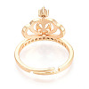 Crown Brass Micro Pave Clear Cubic Zirconia Adjustable Ring Settings KK-T076-29G-3