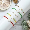 5Pcs 5 Styles Christmas Theme Glass Seed Beaded Stretch Bracelets for Women BJEW-TA00533-3