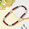 1Pc Polymer Clay Rhinestone Round Beaded Stretch Necklaces NJEW-SP0001-14D-5