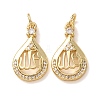 Brass Micro Pave Clear Cubic Zirconia Pendants CU-CBA2907-05B-G-1