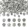 100Pcs 10 Styles Tibetan Style Alloy Beads TIBEB-CJ0001-20-3